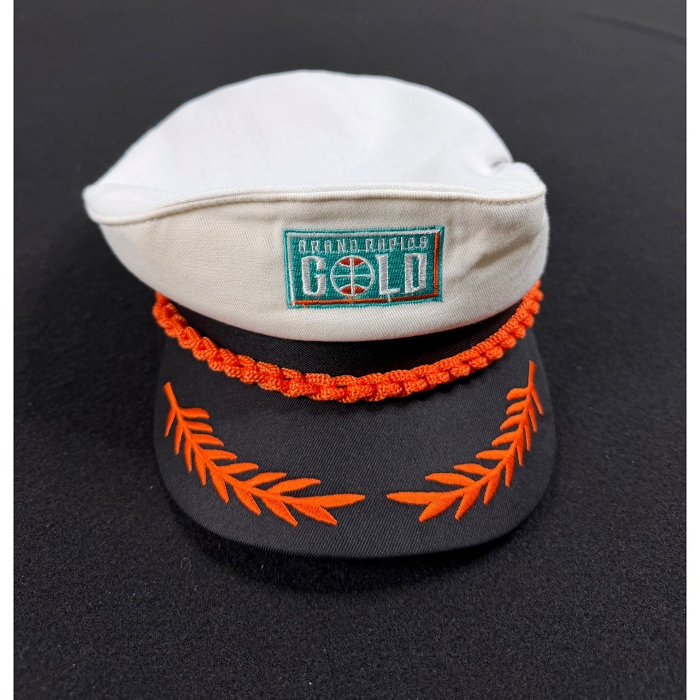 Grand Rapids Gold Captains Hat Adjustable Snapback White Black Orange Vizcom